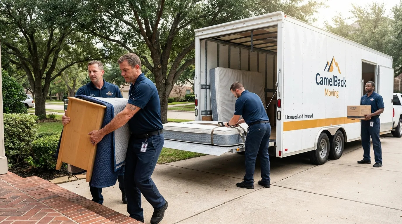 Crew loading residential truck for cross-state move from Beverly, NJ